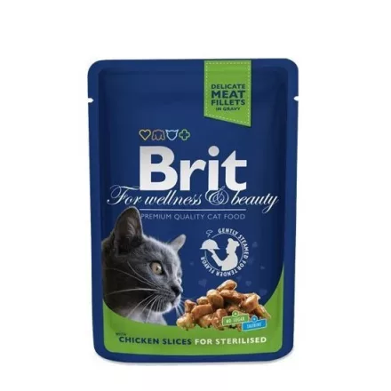 Brit Premium Cat Chicken Slices for Sterilised 100g alutasakos