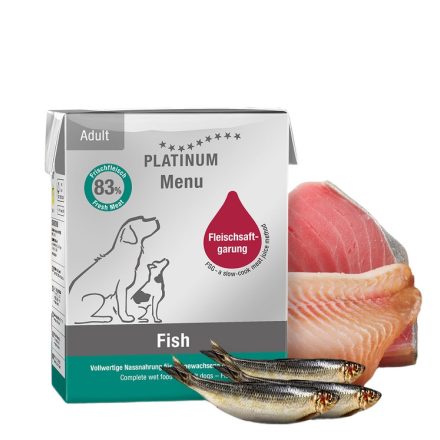 PLATINUM MENU Fish-nedves kutyatáp felnőtt kutyának hal 375g