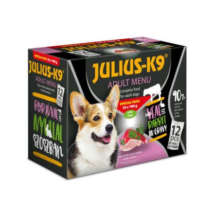 Julius K9 Special pack - Válogatás szószban kutyáknak borjú-nyúl 12x100g 