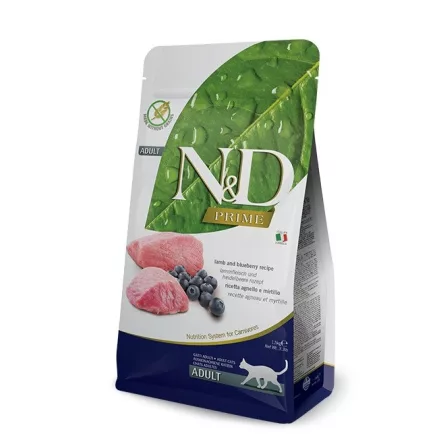 N&D Cat Prime Adult Lamb & blueberry (bárány & áfonya) száraz macskaeledel 5kg