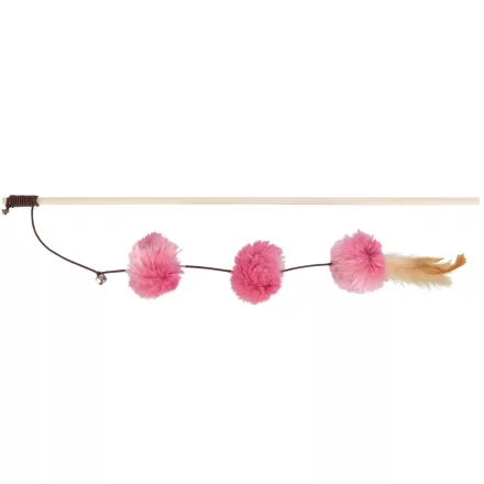 Trixie 45698 Playing Rod - játék macskapeca pom-pom labdával macskák részére (40cm)