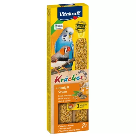 Vitakraft Kracker - Dupla rúd (méz,szezámmag) hullámos papagájok részére 60g