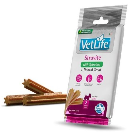 Vet Life Dog Struvite+Dental Treat húgyúti egészséget támogató és fogtisztító jutalomfalat kutyának Mini 60g