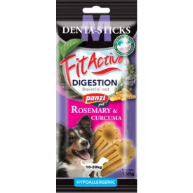   FitActive Hypoallergenic Denta-Sticks Digestion Rosemary & Curcuma - Emésztést támogató és fogtisztító rágórudak "M" 150g