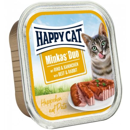 Happy Cat Minkas Duo alutálcás eledel- Marha és nyúl 12x100g