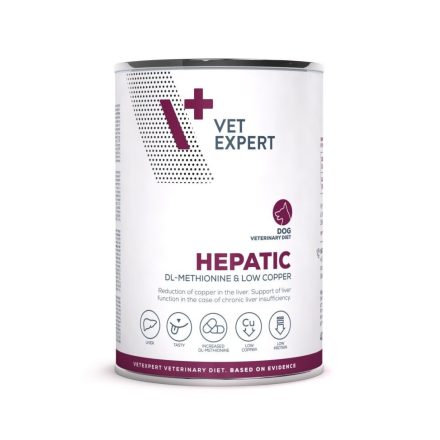 Vet Expert Veterinary Diet Hepatic konzerv májműködés támogatására kutyáknak 400g