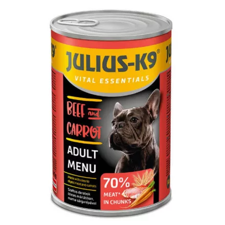 JULIUS-K9 Adult Beef & Carrot konzerv kutyáknak marhával és répával 1240g