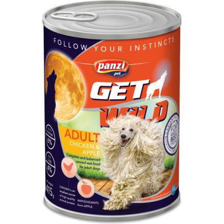 Panzi GetWild Dog Adult Chicken & Apple konzerv 1240g