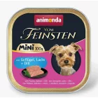 Animonda Vom Feinsten Adult Mini Geflügel, Lachs, Dill (baromfi,lazac,kapor) alutálkás eledel felnőtt kistestű kutyának 32x100g (82358)