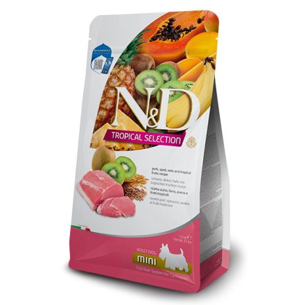 N&D Dog Tropical Selection Adult Mini sertés, tönkölybúza, zab, trópusi gyümölcsök száraztáp kutyának 5kg