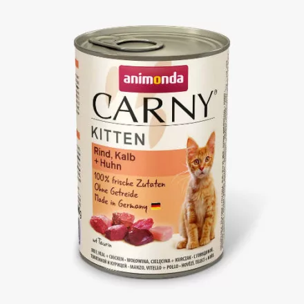 Animonda Carny Kitten Kalb,Huhn, Pute - borjú,csirke,pulyka konzerv kölyök macskák részére 400g (83970)