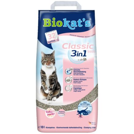 Biokat’s 3in1 Classic Fresh Babypowder macskaalom 10liter