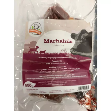 Farkaskonyha Marhahús darabolt kiskocka kutyának 500g