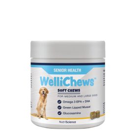   NutriScience WelliChews dog SENIOR egészség támogató funkcionális jutalomfalat idős közepes és nagytestű kutyának 60db 