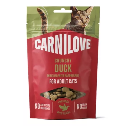 CarniLove Cat Crunchy Snack Duck & Raspberries (kacsa-málna) 50g 