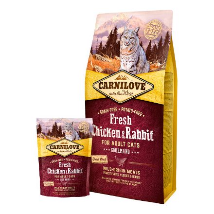 Carnilove Fresh Adult Cat Chicken & Rabbit Gourmand (csirke-nyúl) 2kg száraztáp