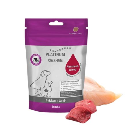 PLATINUM Click-Bits Chicken+Lamb-Csirke és bárány jutalomfalat kutyának 150g