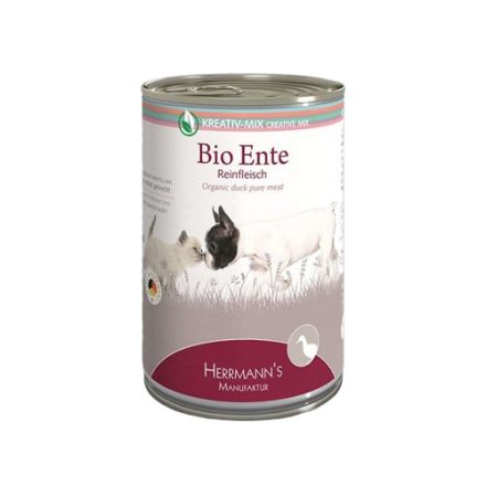 Herrmanns 100% Bio kacsahús monoprotein kizárásos diétához kutyáknak és macskáknak 6 x 400g