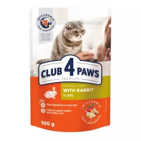   CLUB 4 PAWS Rabbit - Nyúl zselében - szaftos eledel felnőtt macskáknak 100g