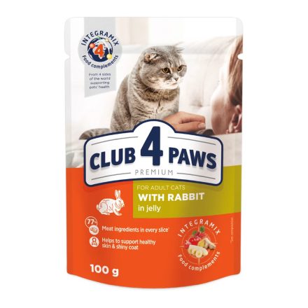 CLUB 4 PAWS Rabbit - Nyúl zselében - szaftos eledel felnőtt macskáknak 100g