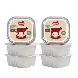   Leiky 100% marhahús és belsőségek alutálkás eledel kutyának 6 x 300g