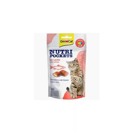 GimCat Nutri Pockets Jutalomfalat Lazac és omega 3&6 zsírsavakkal 60g