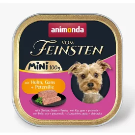   Animonda Vom Feinsten Adult Mini Huhn, Gans, Petersilie (csirke,liba,petrezselyem) alutálkás eledel felnőtt kistestű kutyának 100g (82359)