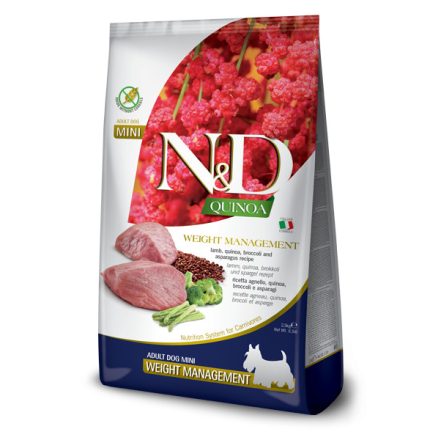 N&D Dog Quinoa Adult Mini Weight Management báránnyal (súlykontroll) száraz kutyatáp 800g