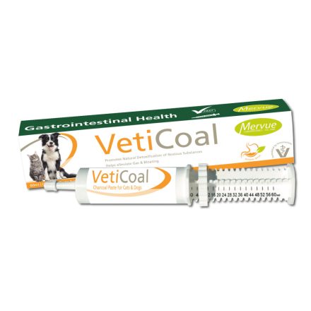 Mervue VetiCoal 50% aktív szén tartalmú paszta kutyák és macskák részére 60ml