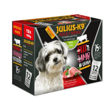 JULIUS K-9 Special Pack - marha - bárány válogatás szószban kutyáknak 12x100g