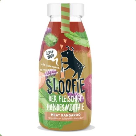 SLOOFIE MEAT KANGAROO a csábító életelem, hipoallergén kenguruhús-édesburgonya-máriatövis kutyasmoothie 250ml 