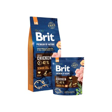 Brit Premium by Nature Senior Small/Medium kutyatáp 15 kg 