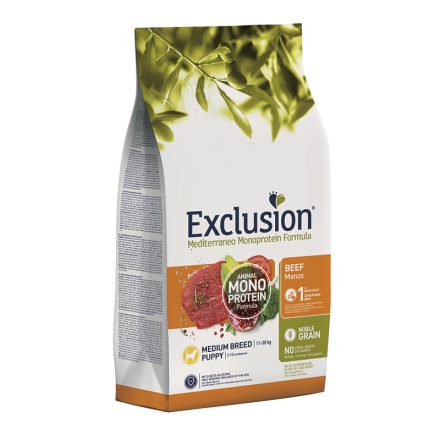 Exclusion Mediterraneo Monoprotein Puppy Beef Medium száraztáp kutyának 3kg