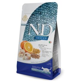   N&D Cat Ocean Adult cod, spelt, oats & orange (tőkehal, tönköly, zab & narancs) száraz macskaeledel 1,5kg