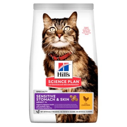 Hill's SP Feline Adult Sensitive Stomach & Skin száraz eledel 7kg