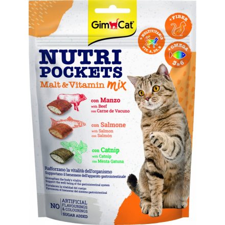 GimCat Nutri Pockets Jutalomfalat - Maláta & Vitamin Mix 150g