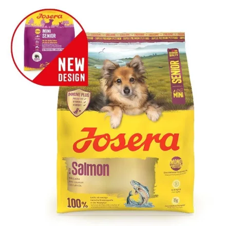 Josera Mini Senior Salmon kutyatáp kistestű idős kutyának lazaccal 5x900g