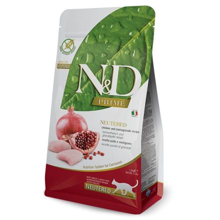 N&D Cat Prime Adult Neutered Chicken & Pomegranate (csirke & gránátalma) száraz macskaeledel 1,5kg