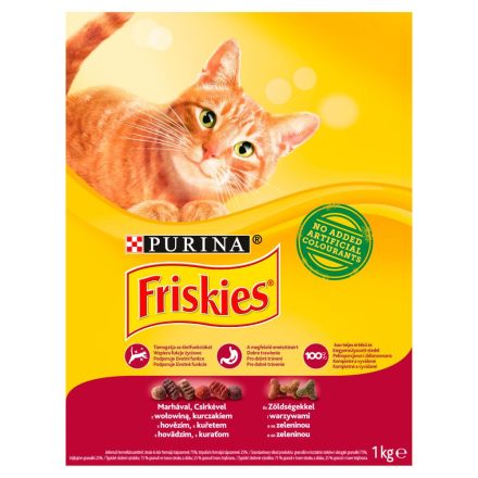 Friskies Marhával, csirkével és zöldségekkel - száraz eledel macskák részére 1kg