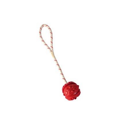 Trixie 33481 Aqua Toy Ball on Rope - natúr gumi játék, labda kötéllel kutyák részére (Ø4,5/35cm)