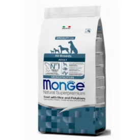   Monge Dog Adult Monoprotein pisztráng és rizs száraz eledel 15kg