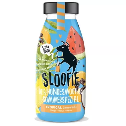 SLOOFIE TROPICAL, a nyárimádó, mangó-papaya-dinnye kutyasmoothie 250ml 