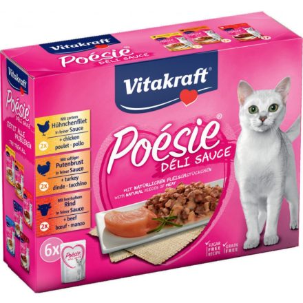 Vitakraft Poésie Déli Sauce - nedvestáp (csirke,pulyka,marha) macskák részére (6x85g)