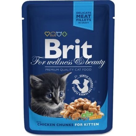 Brit Premium Cat Chicken Chunks for Kitten 100g alutasakos