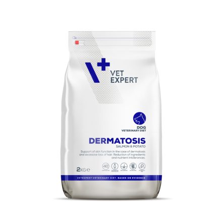 Vet Expert Veterinary Diet Dermatosis lazac és burgonya gyógytáp bőrproblémákkal küzdő kutyáknak 2 kg