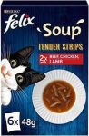   FELIX Soup Tender strips - nedves eledel - marha,csirke,bárány szószban - macskák részére 6x48g