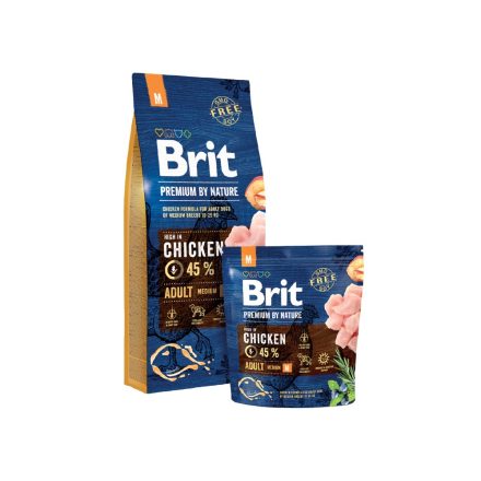 Brit Premium by Nature Adult Medium kutyatáp  15kg 