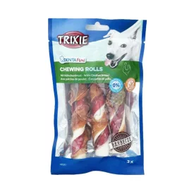   Trixie 31377 Denta Fun Barbecue Chicken Chewing Rolls - jutalomfalat (csirke, barbecue,marhabőr) 12cm (3db/105g)