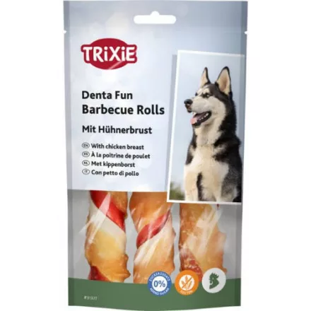 Trixie 31377 Denta Fun barbecue csirkés rágórúd - jutalomfalat kutyák részére 3db/105g