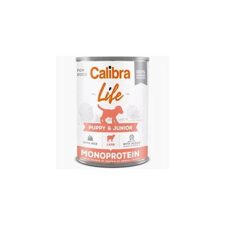 Calibra Dog Life Puppy & Junior Lamb with Rice konzerv kölyökkutyáknak 400g